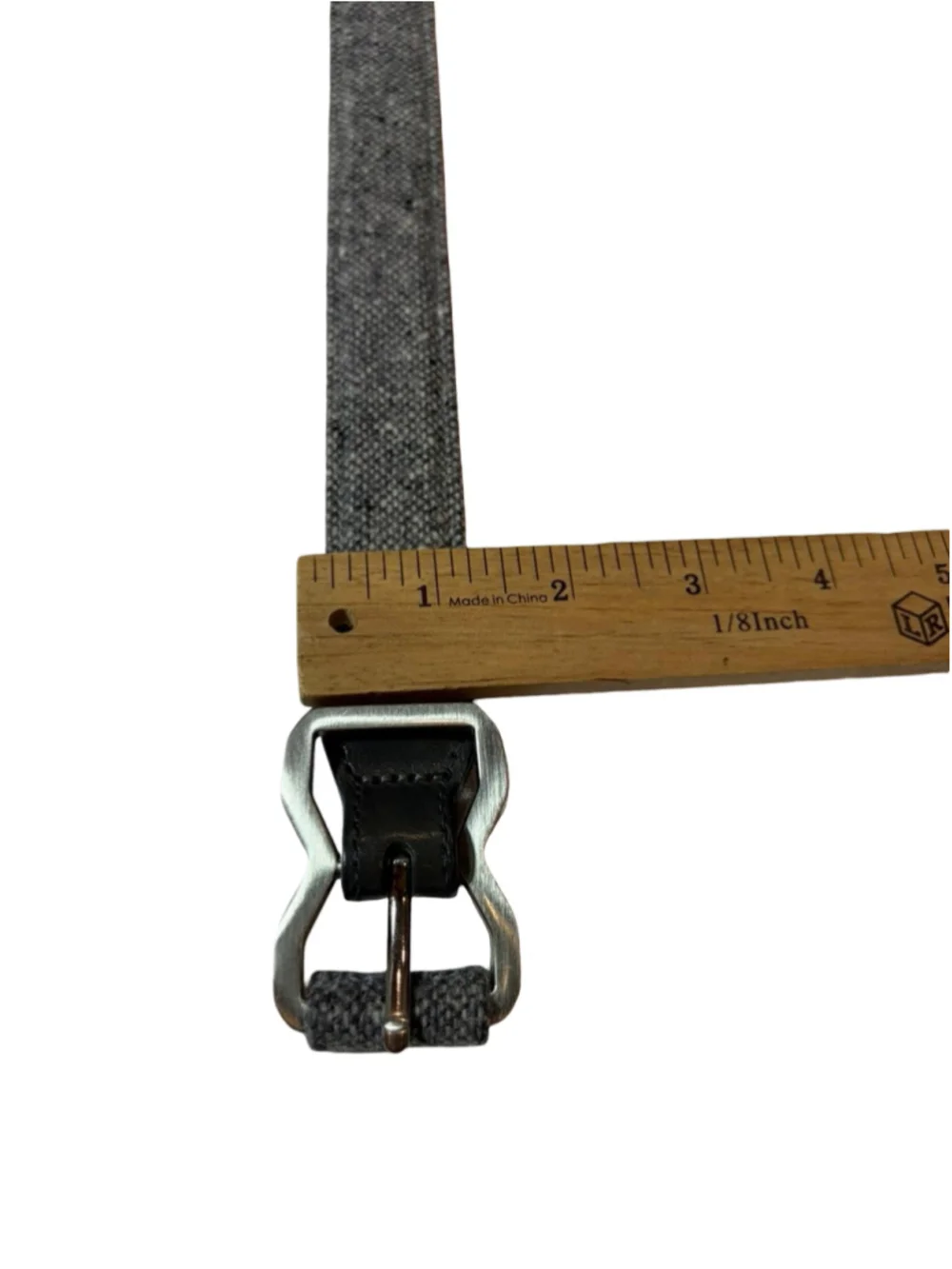 Thom Browne Black Fleece Brooks Brothers Gray Wool Leather Belt BB4